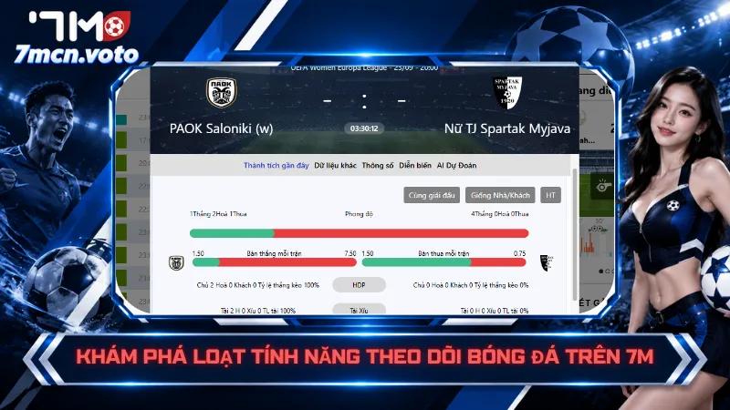 Khám phá loạt tính năng theo dõi bóng đá trên 7M